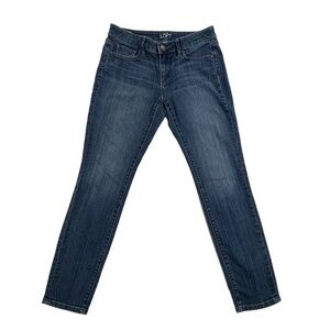 Loft Womens Blue Curvy Skinny Jeans Dark Wash Size 2P 10568